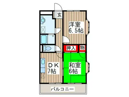 パークシティ浦和(2DK/4階)の間取り写真