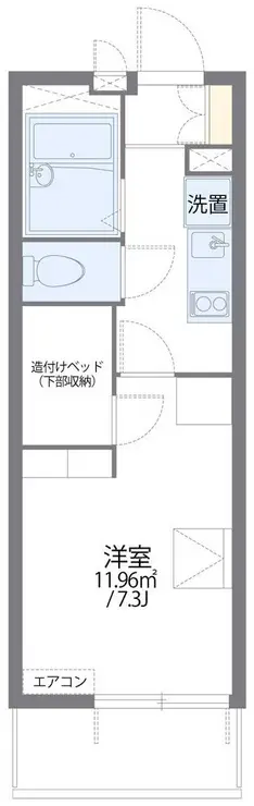 レオパレス小関 4階階 間取り