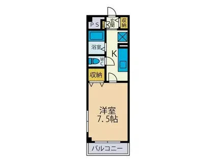 石川ハイツ(1K/3階)の間取り写真