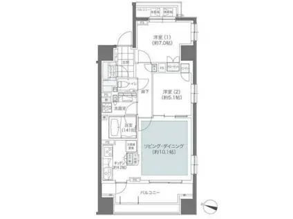 メゾンカルム本郷(2LDK/2階)の間取り写真