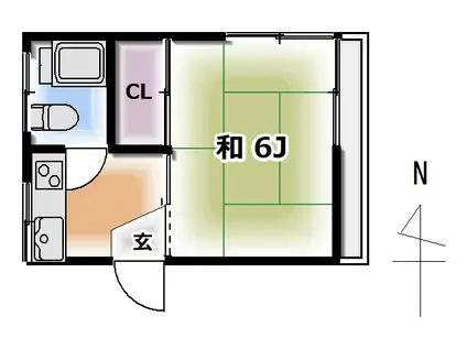 中央SELECTION エアコン新品 富岡ビル(1K/3階)の間取り写真