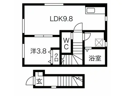 MEZY本町(1LDK/2階)の間取り写真