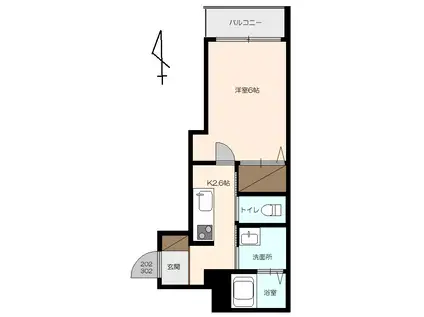  綾部市幸通(1K/3階)の間取り写真