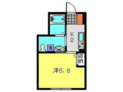 カーサ・セレーナ高田東(1K/1階)の間取り写真