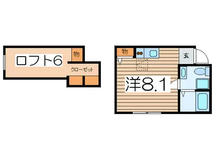 プリマ五番館(ワンルーム/2階)の間取り写真