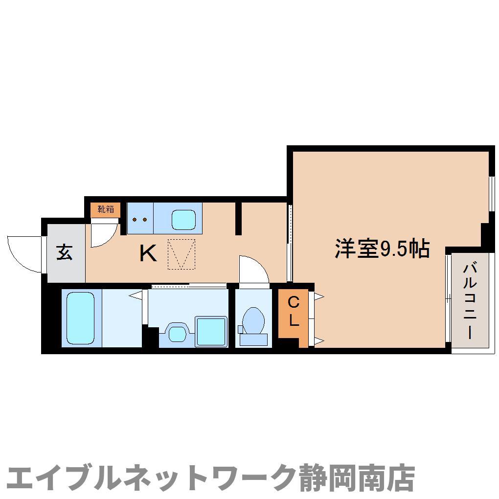ハピネス(1K/1階)の間取り写真