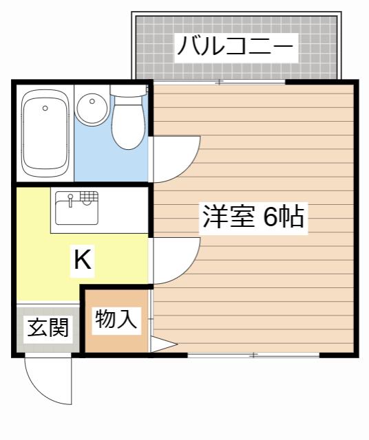 サークルハウス(1K/2階)の間取り写真