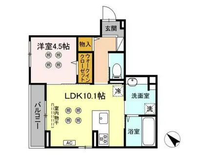 SHINYA BLDG.V(1LDK/2階)の間取り写真