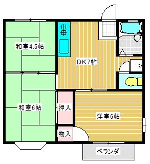 サンリッチハイム(3DK/1階)の間取り写真