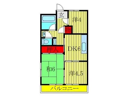 安藤コーポ(3DK/2階)の間取り写真