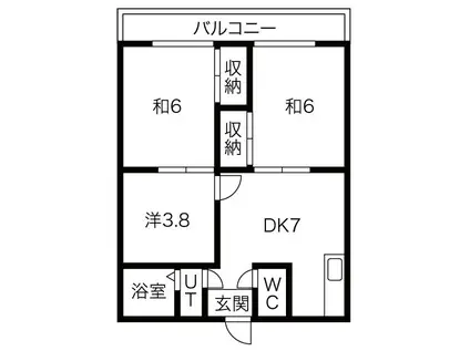 南根ハイツ(3DK/1階)の間取り写真