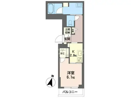 カッサーロ II(1K/1階)の間取り写真