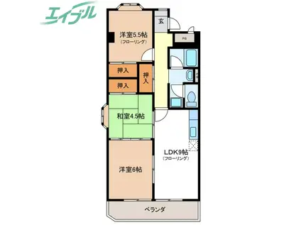 ハウスクローネ(3LDK/3階)の間取り写真