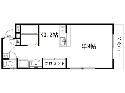 サンライフ鴨江(1K/1階)の間取り写真