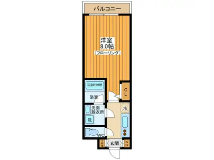 プレミアムキューブジー三軒茶屋(1K/1階)の間取り写真