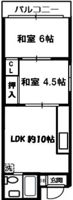グリーンハイツ(2LDK/5階)の間取り写真