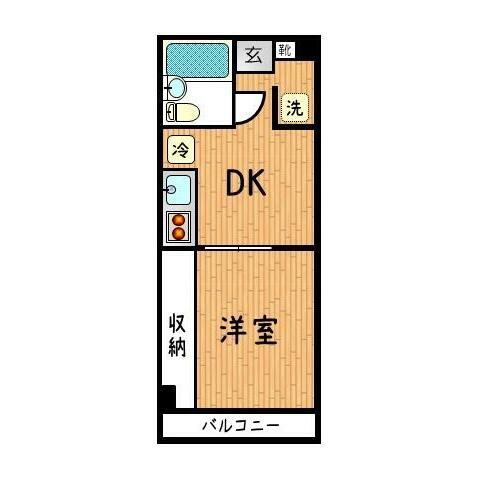 ハイツリヴァ・スター(1DK/2階)の間取り写真