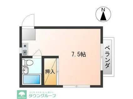 アクロ一ツ橋(ワンルーム/2階)の間取り写真