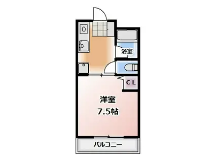 アメニティー徳重(1K/4階)の間取り写真