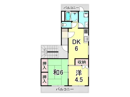 広末マンション(2DK/2階)の間取り写真