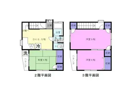 北村ビル(3DK/2階)の間取り写真