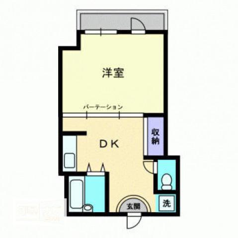 敷島ビル(1DK/8階)の間取り写真
