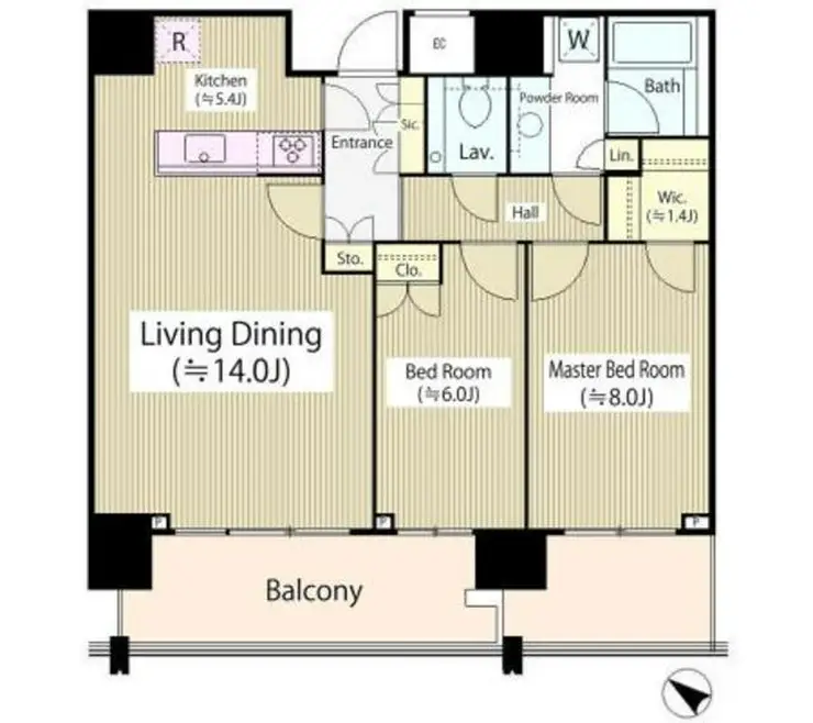 THE ROPPONGI TOKYO CLUB RESIDENCE 23階階 間取り