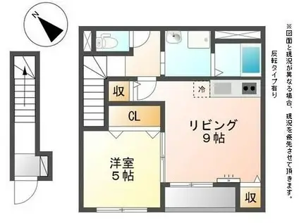 GRANDRICH EX(1LDK/2階)の間取り写真