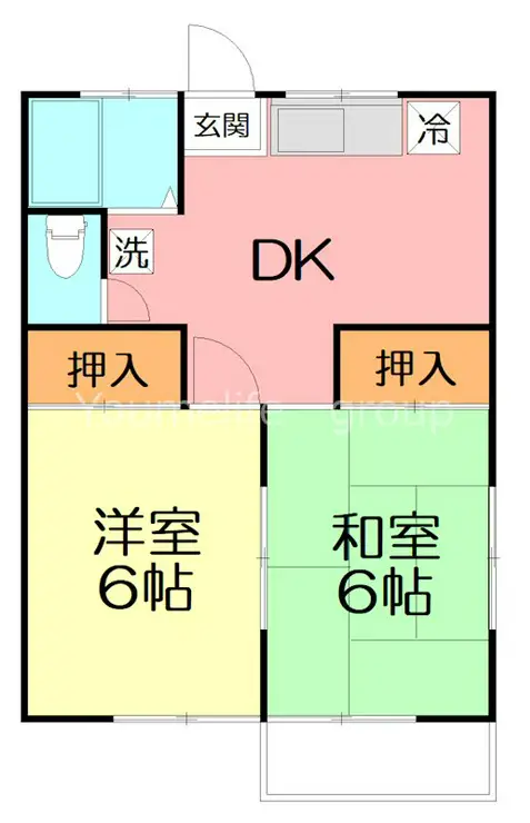 コーポフジB棟 2階階 間取り