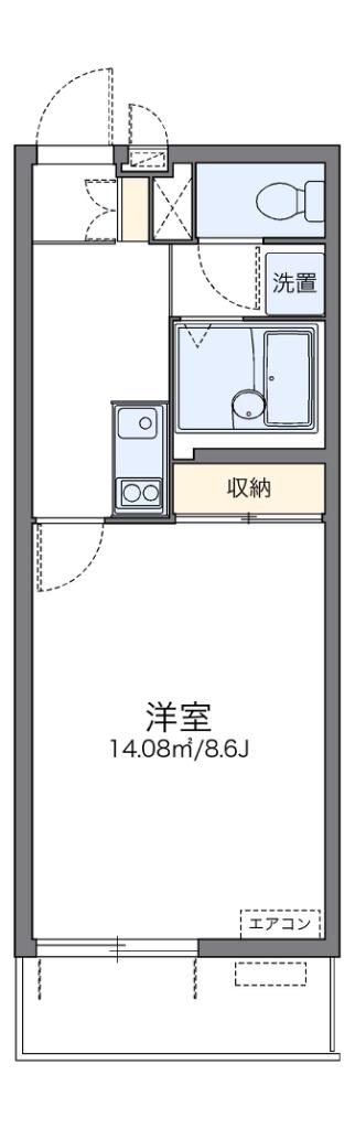 レオネクストカルミア(1K/3階)の間取り写真