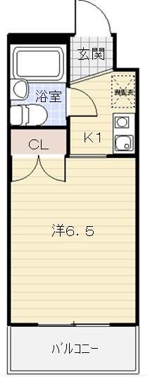 キャッスルマンション東林間(1K/3階)の間取り写真