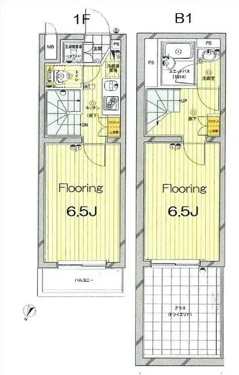 ルーブル中野富士見町伍番館 1階階 間取り