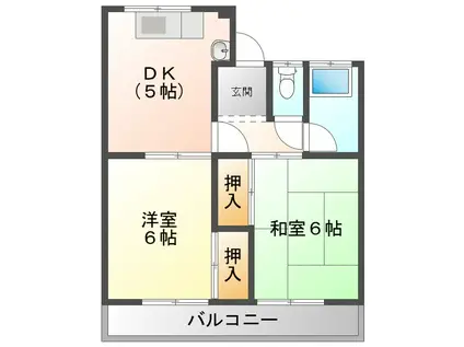 岩下ビル(2K/2階)の間取り写真