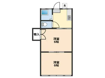 寺岡コーポ(2K/1階)の間取り写真