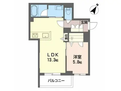 サンヴィアンテ長尾II(1LDK/2階)の間取り写真
