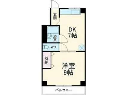 コーポラスヤング(1DK/3階)の間取り写真