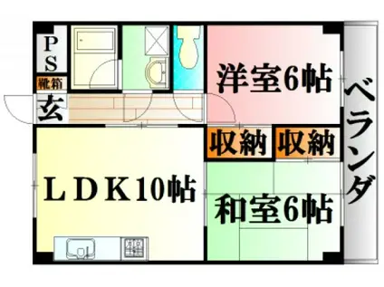 ハーシオンフルタII(2LDK/3階)の間取り写真