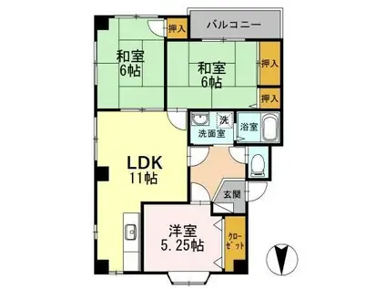 コーポ・レアーズII(3LDK/2階)の間取り写真