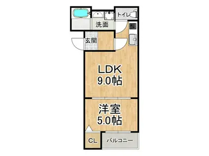 KOKORO(1LDK/1階)の間取り写真