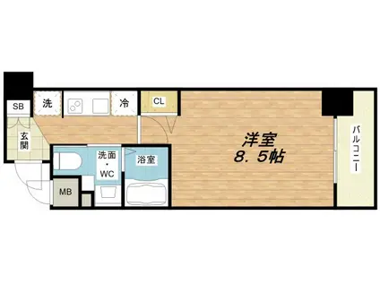 ファーストフィオーレ京橋イースト(1K/5階)の間取り写真