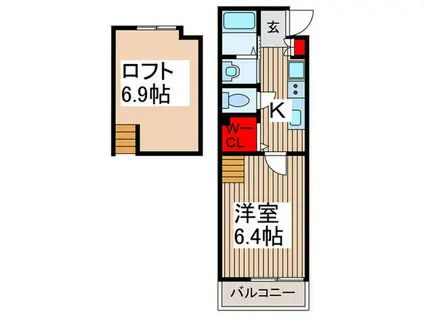 MARK DUO錦町(1K/3階)の間取り写真