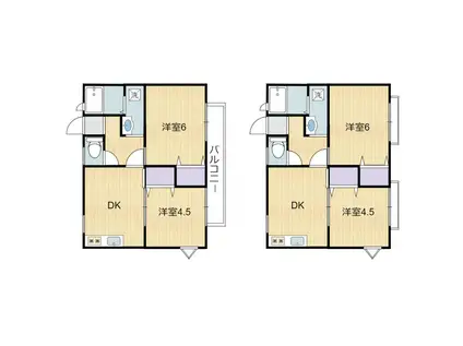 メゾンドパラディB(2DK/2階)の間取り写真