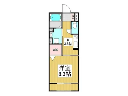 ウィズハイム小屋北(1K/2階)の間取り写真