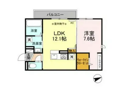 DーROOM新庄町(1LDK/2階)の間取り写真