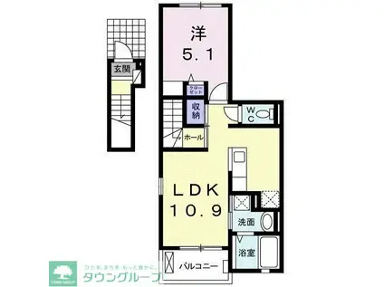 セレーノひばり(1LDK/2階)の間取り写真