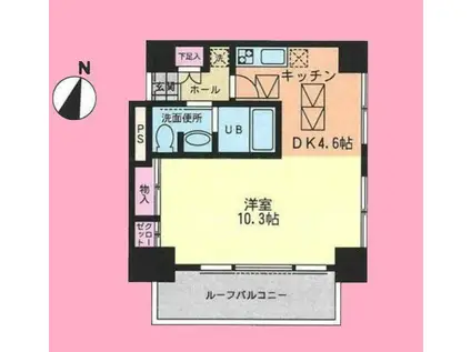 クオーレ(1DK/7階)の間取り写真