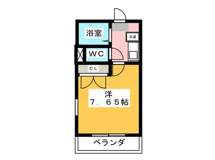 M338(1K/2階)の間取り写真