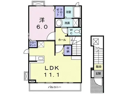 フォレスタ(1LDK/2階)の間取り写真