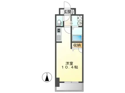 エルスタンザ東別院(ワンルーム/7階)の間取り写真