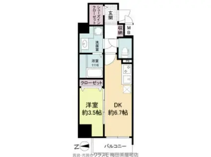 ソルテラス本庄西クレアスト(1DK/10階)の間取り写真